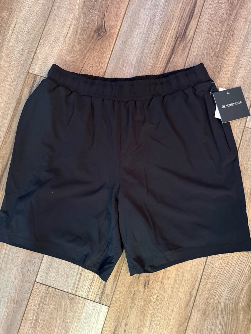 Beyond Yoga Men's Black Athletic Shorts with Elastic Waistband